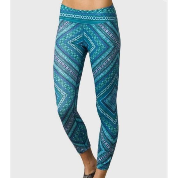 prAna Women's Roxanne Printed Legging in Green Chile Yoga‎ Active Sz Sm Pilates - Picture 2 of 6